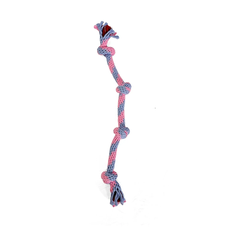 핑크 블루 XLL 코튼 블렌드 매듭 밧줄